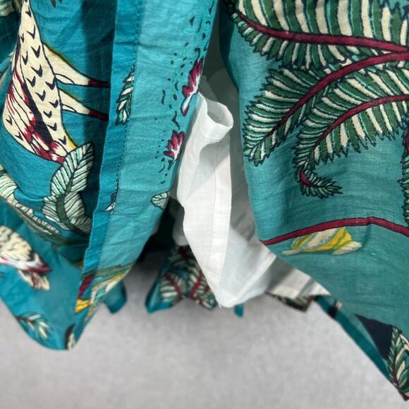 BEAU & RO The Murray Mini Dress in Petite Blue Safari Floral Balloon Size XL - Picture 5 of 10